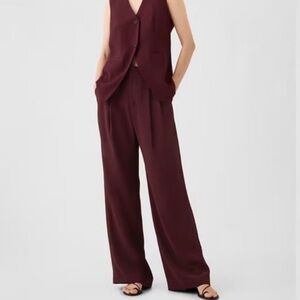 GAP Burgundy Wide Leg Pants